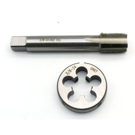 TEMO 1/2 inch-28 UNEF Tap and Die Set High Speed Steel 1/2 inch x 28 Right Hand Thread Tap and Round Die