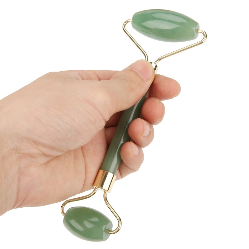 Natural Double Head Green Aventurine Jade Stone Roller & Scrapping