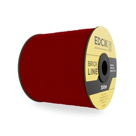 EdcX Mason's Line Diameter 1.7 mm, 50 m, 100 m and 300 m, Nylon, Brick Line, Construction Cord, Gardening, Mason's Cord, Tear-Resistant, Weatherproof Power Cable with Low Stretch (Red, 300 m)