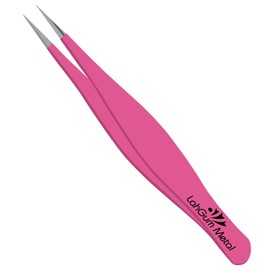 Ultra Fine Sharp Pointed Tweezers Precision, Needle Nose Pointy Tweezers for Ingrown Hair Removal Kit Thin Tweezers Precision Point Tip Eyebrow Tweezers for Women Facial Hair (Pink, 1-Piece)