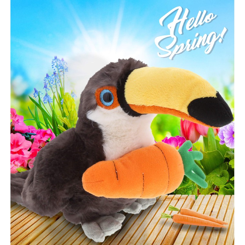DolliBu Happy Easter Super Soft Plush Toucan with Carrot -