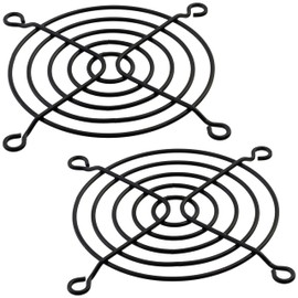 AERZETIX - C15106 - Set of 2 Protective Grilles for Computer Fans 80 x 80 mm - Metal - Colour Black