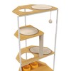 Heemab Corner Cat Tower with Scratching Post and Multi-Level Platforms,