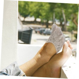 GLEAVI 2 Pairs Toe Cushion Pad No Show Socks Womens Peep Toe Socks Forefoot No Show Socks Half Shoe Pads Metatarsal Pads Fabric Forefoot Pad Non- Skid Finger Socks Heel Women's Half Socks