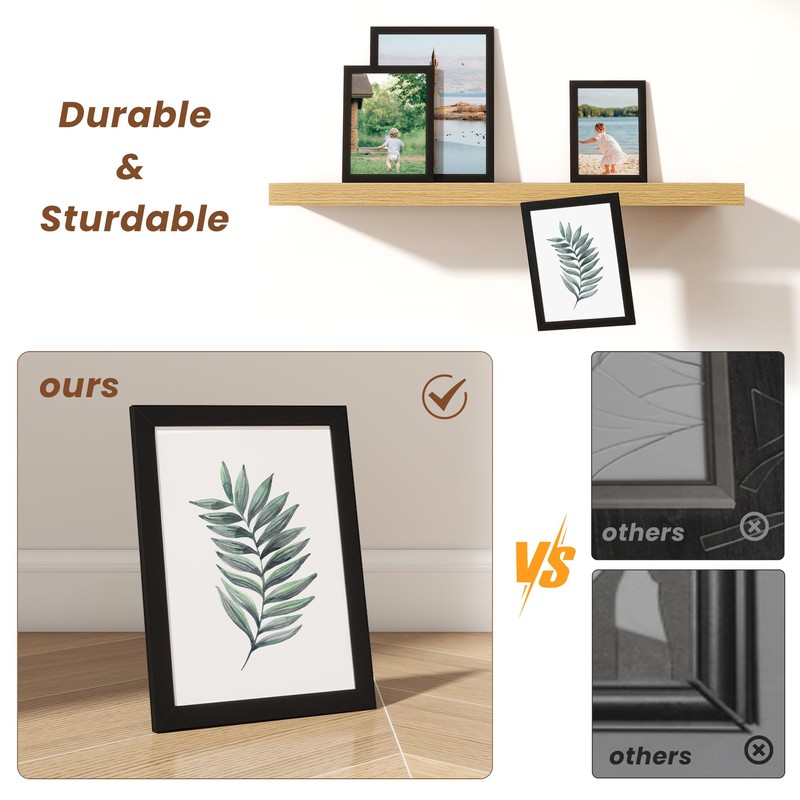 Heimlove 4x6 Picture Frames with Mat to Display 3.5x5 Picture