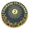 2 Year Blue Sunflower Al-Anon, AA, NA, Medallion, Chip, Token