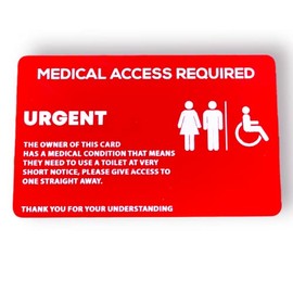 Medical Access Card, to Request Urgent use of Toilet (Bladder/Bowel Condition)