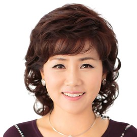 Medium and High Aged Full Wig Perma Curly Miss Women's Short Hair Wig Natural Fluffy Wavy Lightweight Comfortable Fashionable Mother Airy (Natural Brown)