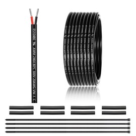 20 AWG 2×0.5mm² 2 Core 12V 24V Electrical Wire 25FT/7.62M, 20 Gauge 2 Conductor Wire Cable Stranded Tinned Copper PVC Twin Wires for LED Strips Lighting, Outdoor Cable, Automotive, CE Listed