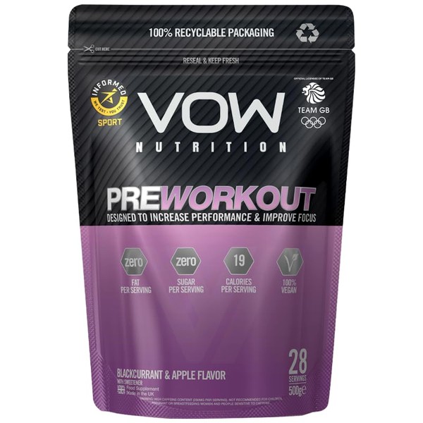 VOW Pre Workout Advanced Complex with Creatine, Beta Alanine, Caffeine,