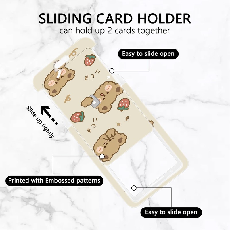 Strawberry Bear Card Holder ID ID Badge Detachable Lanyard with