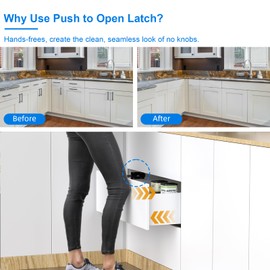 Push to Open Jiayi 4 Pieces Magnetic Sliding Door Lock Heavy Duty Touch Door Lock Push Open Cabinet Hardware for Cabinets, Cabinets, Wall Cabinets, Magnetic Sliding Door Lock