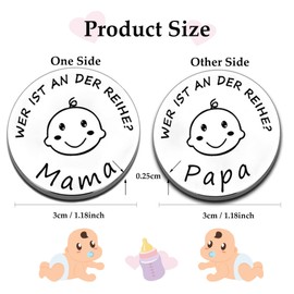 Funny decision coin for new parents, new dad mum gifts, decision coin, christening gifts for girls boys, new parents gift to make a decision (silver)