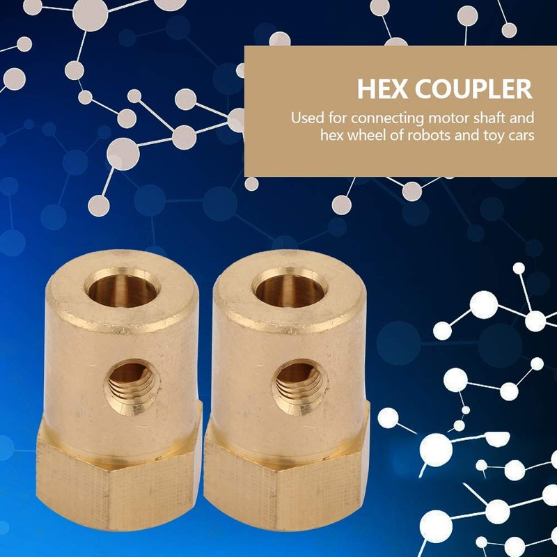 Vogueing Tool 3.17mm Brass Extension Shaft Hex Coupling Coupling Motor