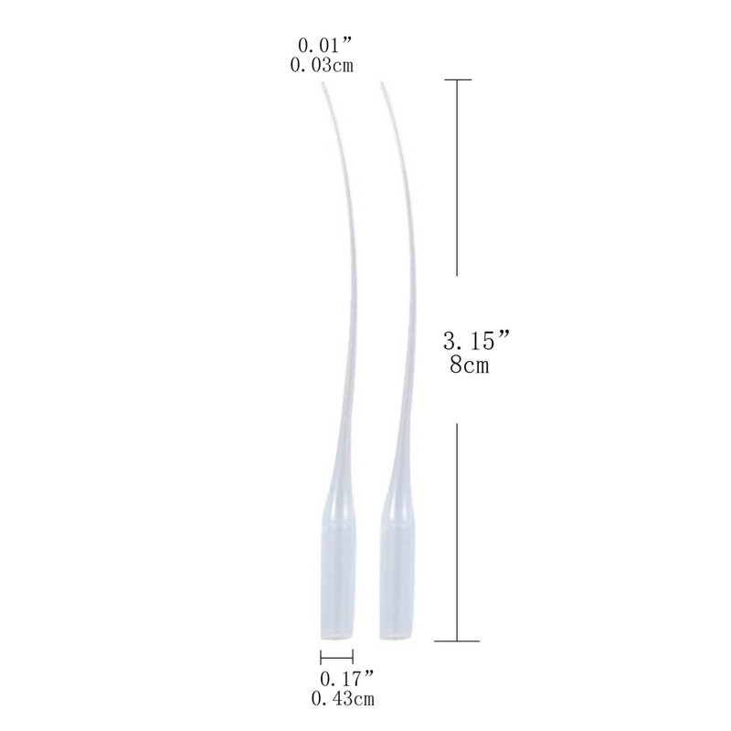 Wacnune 100 Pcs 0.3mm Plastic Dropper Extender,Micro Tip Pipette,Used for