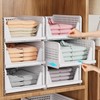 SNSLXH 5 Pack Stackable Closet Storage Basket, Multifunctional & Foldable