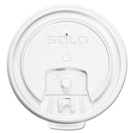 SOLO LB3081 Lift Back and Lock Tab Cup Lids, for 8oz Cups, White, 100/Sleeve, 10 Sleeves/CT