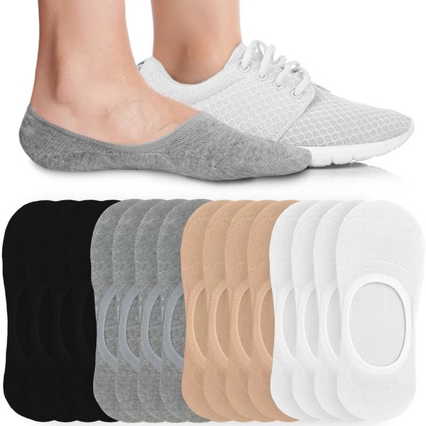 Eedor Women's No Show Socks, Comfy Non-Slip, Low Cut Invisible