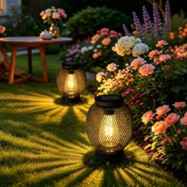Solar Lanterns Outdoor Waterproof Garden Decor Gifts for Women Mom Grandma One Item Three uses Solar Pathway Lights Solar Powered Table Light for Yard Patio Lawn