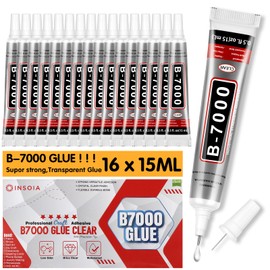 INSOIA Bedazzling Glue B7000 Clear, 16 x 15ml Precision Tip