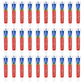 30 Tubes Bulk Travel Size Mini Toothpaste, 0.35 oz Disposable Mint Flavor Pocket Teeth Paste Small Essential Toothpaste for Travel, Home/Hotel/Guests/Charity/Homeless/Camping Oral Care (Single Use)