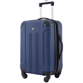 Travelers Club Chicago Hardside Expandable Spinner Luggage, Navy Blue, 20" Carry-On