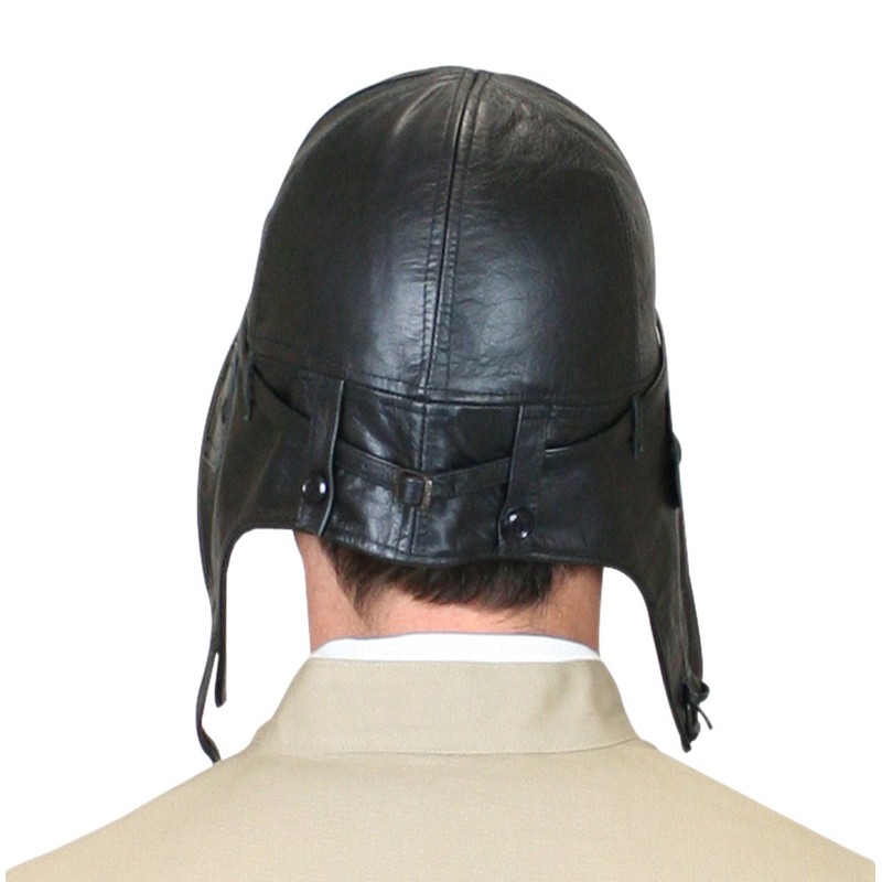 Historical Emporium Men's Leather Aviator Helmet M Black
