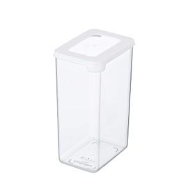Gastromax Dry Food Storage Box Airtight 1.6 L Made in Finland Organise Your Pantry Stylish and Functional Polypropylene, Transparent/White, Set of 1