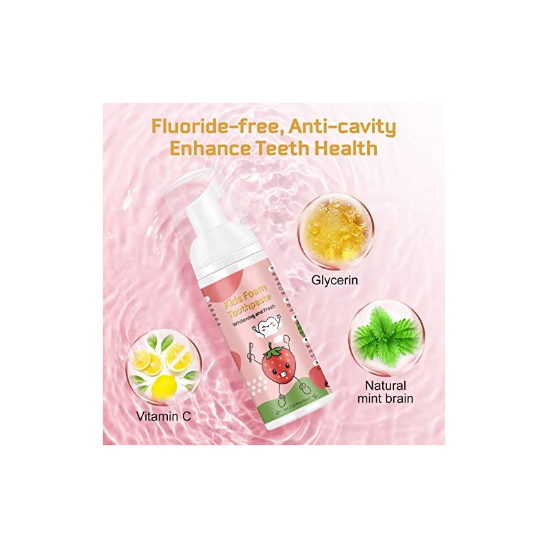 Foam Toothpaste Kids, Toddler Toothpaste with Low Fluoride, Kids Toothpaste,