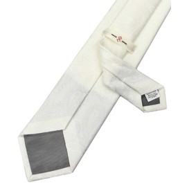 Gran Creer (Made in Japan) Necktie & Chief Set, 100% Silk, Fujiyama Weaving, Wedding, Formal, Men's Grand Creer, Paisley × White