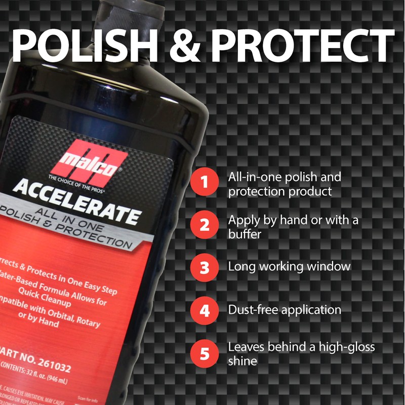 Malco Accelerate All-in-One Polish & Protection - One-Step Car Polishing