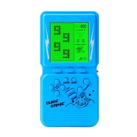CZT New Retro Block Game Console Green Backlight Large Screen More Convenient for Playing Games Classic Nostalgia Puzzle Built-in 999 in 1 Brick Game Children's Gift (Blue)