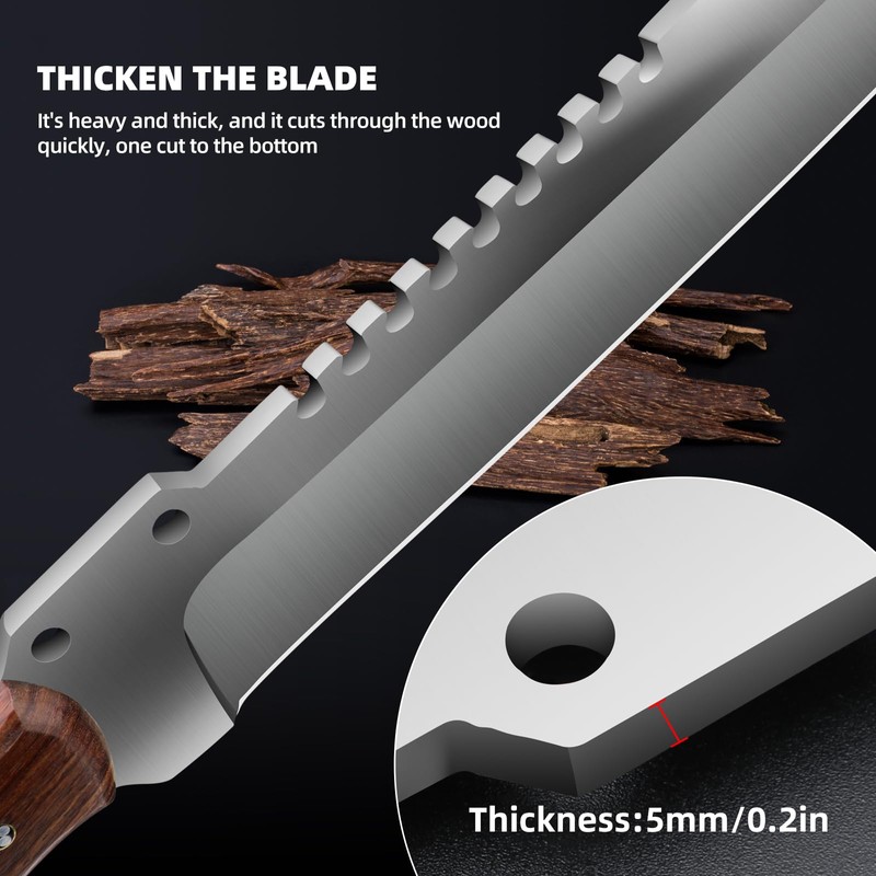 Outdoor Machete with Sheath for Cutting Trees, for Yard Work