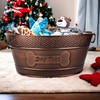 BREKX Indestructible Metal Dog Toy Bin - Copper Galvanized Storage
