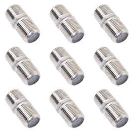 QDiShi 10 Pack Coaxial Cable Connector, RG6 Coax Cable Extender F-Type Silver Plated Adapter Female to Female for TV Cables, Satellite Receiver, VCR and Cable Modem