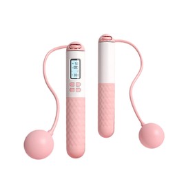 Flintronic Skipping Rope with Counter, Skip Rope with LED Display, Digital Wireless Jump Rope, Professional Ball Bearings & Non-Slip Handles, Adjustable Jump Rope for Women Men Adult Kids(Pink)