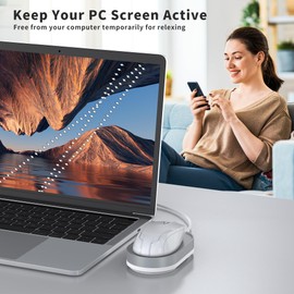 Jerryrun Mouse Jiggler, Undetectable Mouse Mover Device Wiggler Shaker with Drive Free USB Cable and USB C to USB Adapter, Physical Automatically Mouse Movement, Keep PC Screen Active, Pink