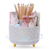 SKYDUE 360 Degree Rotating Desk Organizer, Shining Dual-Purpose Rhinestone Pencil
