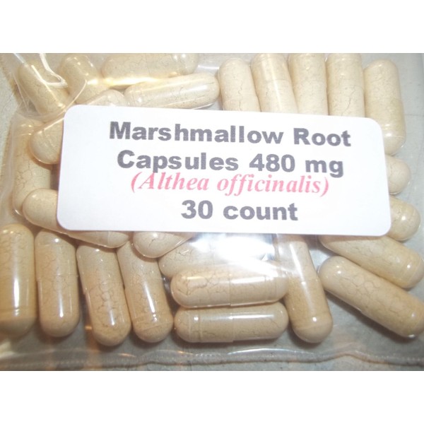 Marshmallow Root Powder Capsules (Althaea officinalis) 480 mg - 30 Count