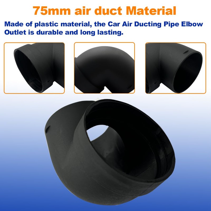 AIMCOCO Diesel Air Heater Duct Connector,75mm/3inch L-Shape Elbow Ducting Pipe