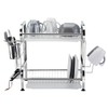 Farenheit Stainless Steel 2-Tier Dish Drying Rack for Kitchen Storage,