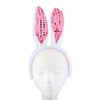 Lux Accessories White Pink Sequins Playful Bunny Ears Girls Fashion