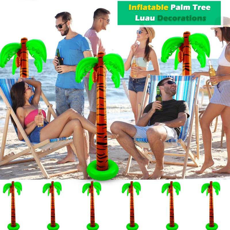 2 Pieces 40 Inch Inflatable Palm Trees Large Coconut Tree