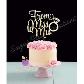 Decoración para tarta de Miss to Mrs