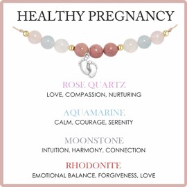 LynixTrade Mum to be Gifts, Baby Shower Gifts for Mum, Pregnancy Presents for Women, Moonstone Bracelet Gender Reveal Presents, for Mummy to be, First Mothers Day