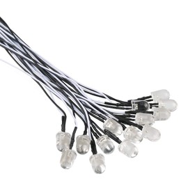 EDGELEC 30pcs 12 Volt 10mm White LED Lights Emitting Diodes Pre Wired 7.9 inch DC 12v LED Light Clear Lens Small LED Lamps