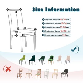 Jaotto Set of 6 Stretch Chair Covers for Dining Room Chairs, Swing Chair, Stretch Chair Protector, Removable, Washable, Universal Chair Cover for Chair, Dining Room, Office, Banquet, Hotel (Grey Blue)