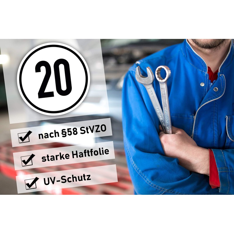 Kavaro Sticker 100 km/h Trailer Caravan According to DIN 1451,