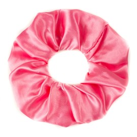 Mytoptrendz® Large Luxurious Smooth Soft Silky Satin Plain Scrunchie Ponytail Hairbands Traceless For Girls Women Thick Curly Hair - (Pink)