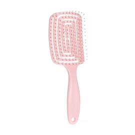 Curved Vent Hair Brush – Detangling Paddle Brush for Wet & Dry Hair – Scalp Massage, Anti-Frizz, Lightweight & Waterproof (Pink)